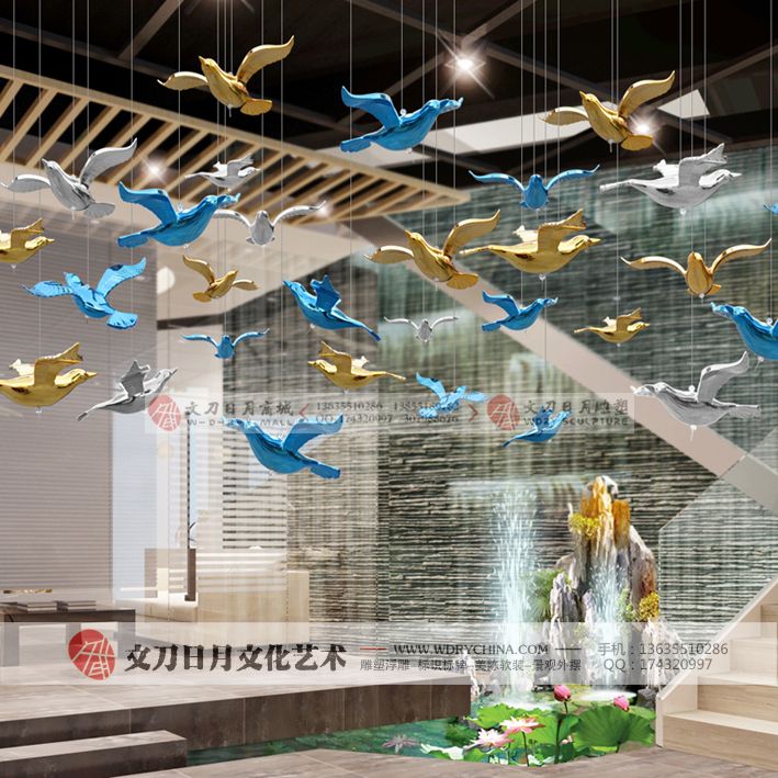 创意商场小鸟鸽子空中吊饰挂饰挂件 简约现代天花板装饰品