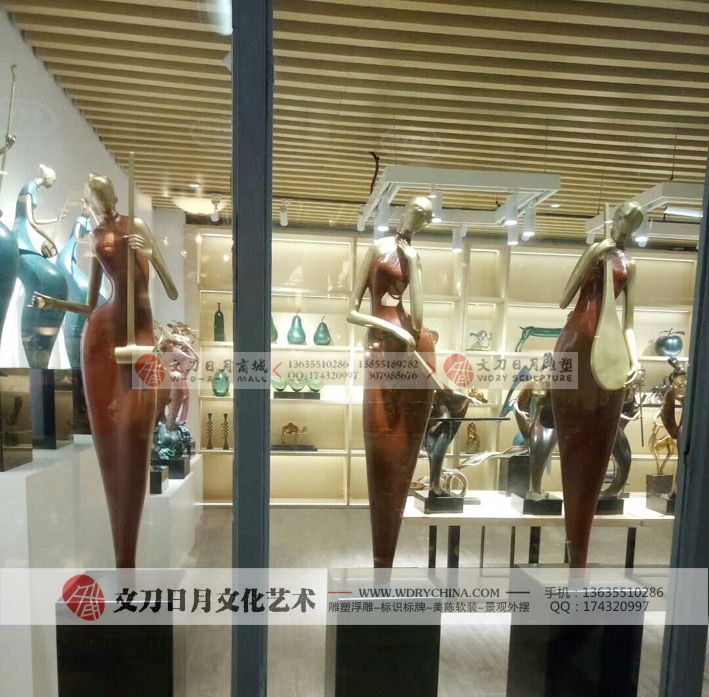 音乐人物落地雕塑摆件酒店客厅艺术品玻璃钢家居装饰品工艺品